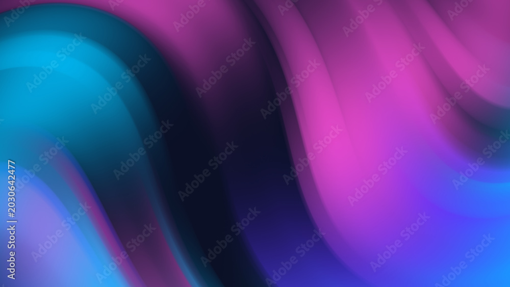 Obraz premium Abstract Pink Purple and Cyan Neon Wave Background with Smooth Fluid Gradient Flow and Dark Futuristic Glow for Technology Wallpaper Presentation and Digital Design