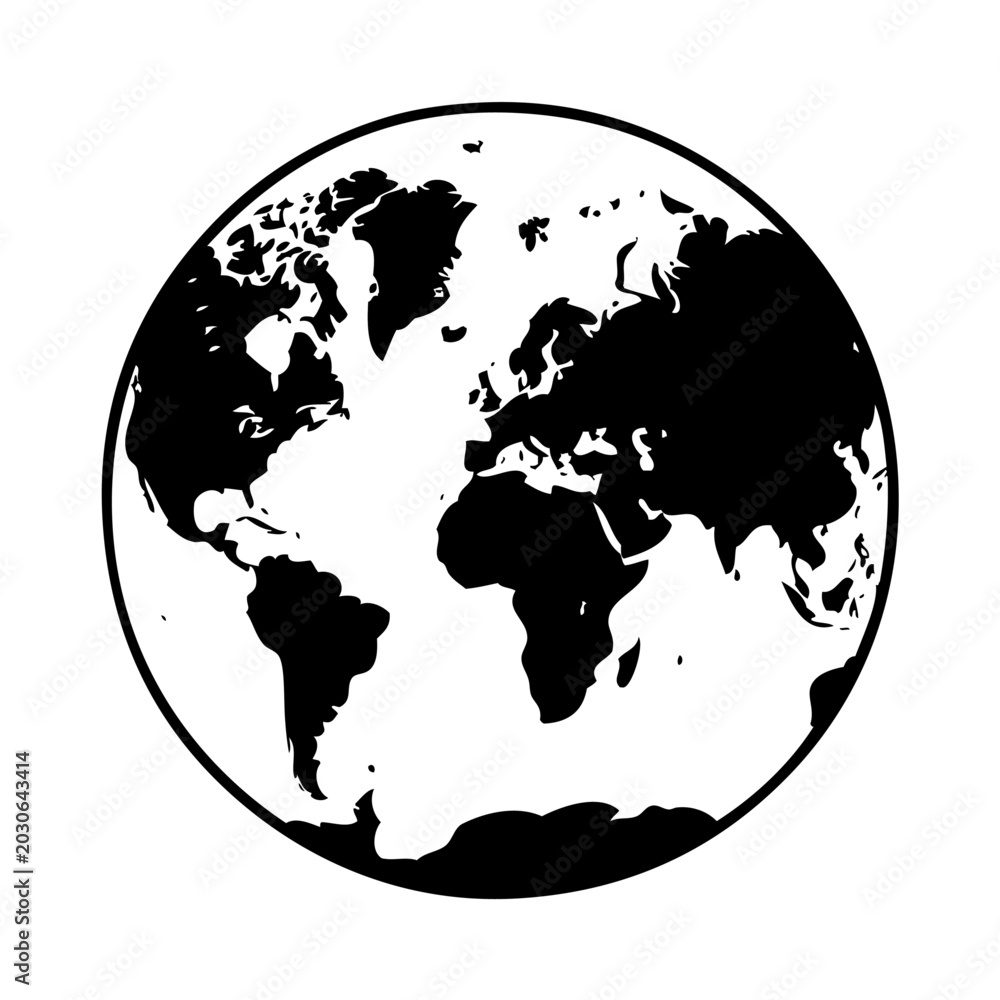 Obraz premium Black silhouette of the world map 
