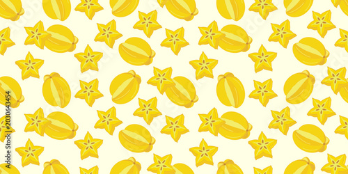 Photos Bright yellow carambola seamless pattern