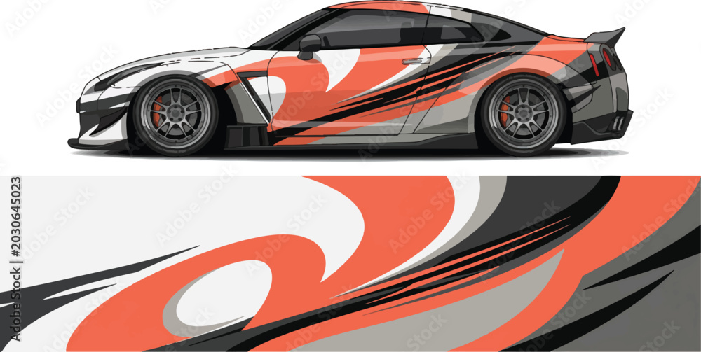 Obraz premium Corvette sports car with flame design.