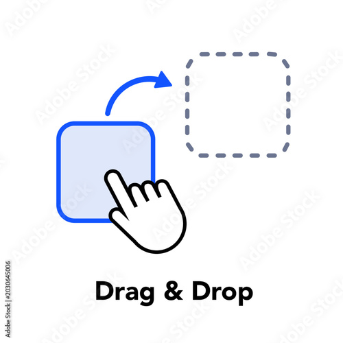 Drag and drop interaction. vector illustration