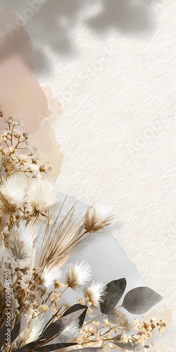 Minimalist Stationery on Soft Pastel Watercolor Wash Background with Gold Accents