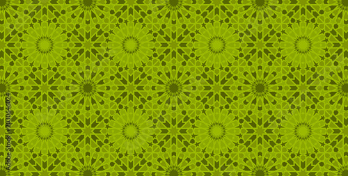 Quadro su tela A new and unique Islamic design, in a smooth Arabic style, inspired by the complex geometric structure of Moroccan Fez mosaics and Arabic decorative designs, in innovative modern forms