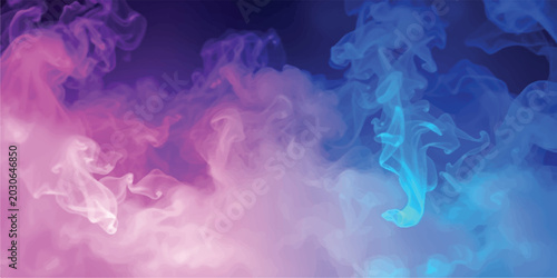Cuadro en lienzo Abstract colorful smoke or fog in neon pink and blue light with abstract colorfu