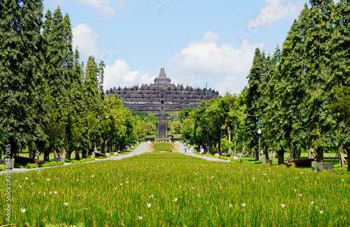 senic view of borobodur temple