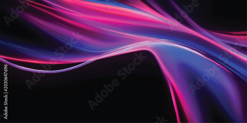 Φωτογραφία Abstract pink and blue light trails on black background with light streaks abstr