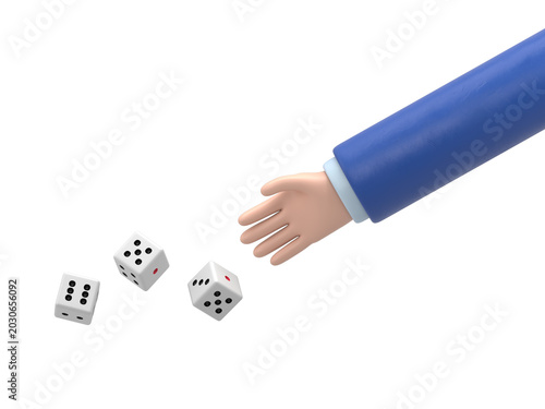 Fotografie Man throws dice