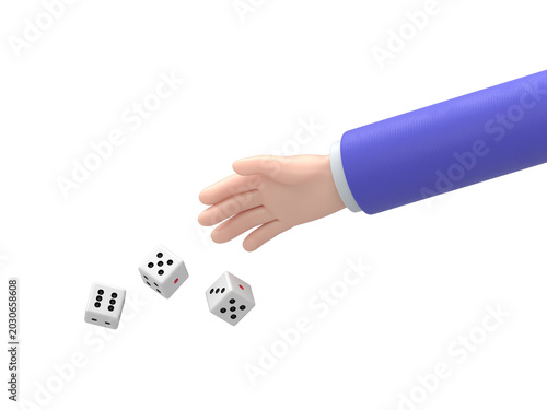 Bilde på lerret Man throws dice