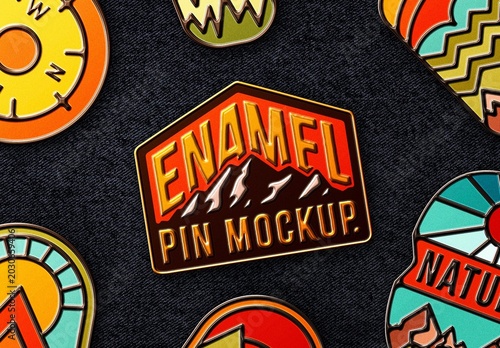 Enamel Pin Logo Mockup – Apparel Branding Presentation (PSD)