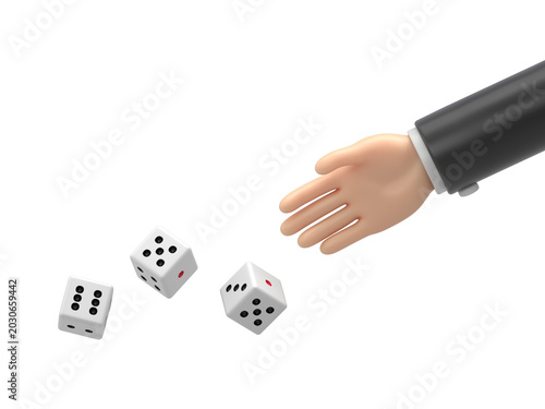 Принти на полотні Man throws dice