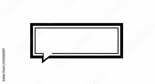 Quadro su tela Black and white speech bubble icon.