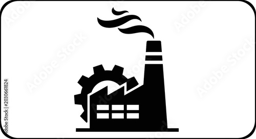Foto Industrial factory smokestack pipe icon.