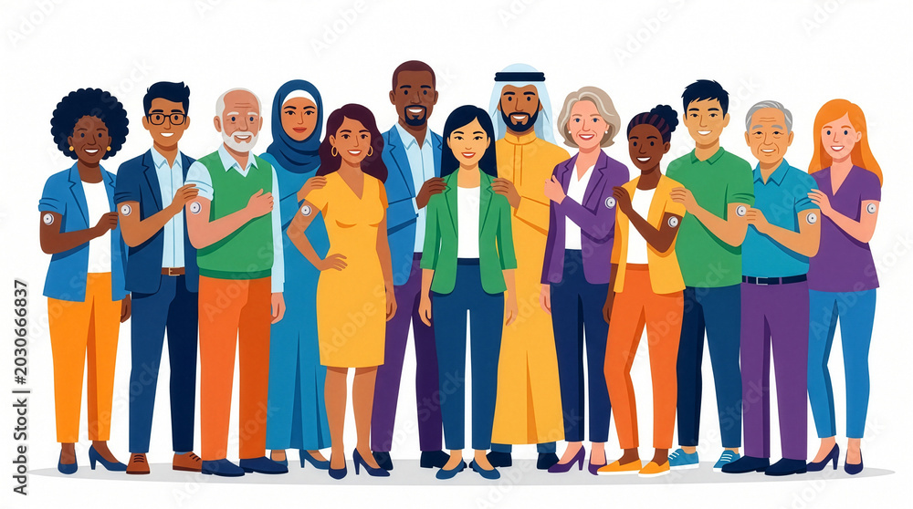 Obraz premium Group of individuals representing global community and shared identity for connection and unity