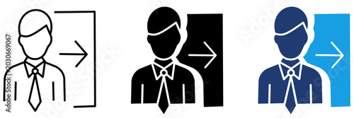 Tableau sur toile Businessman Log In Interface Concept Icon Set.
