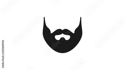 Quadro em tela Beard silhouette represents a classic facial hair style that conveys a sense of masculine grooming and aesthetic refinement