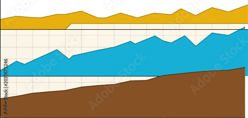 Bild auf Leinwand Chart displays portfolio diversification trend, shifting towards tech stocks and commodities