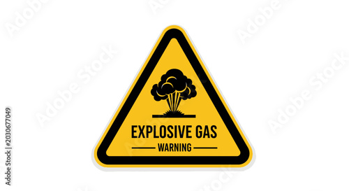 Photography Explosive Gas Warning Sign with Mushroom Cloud Icon