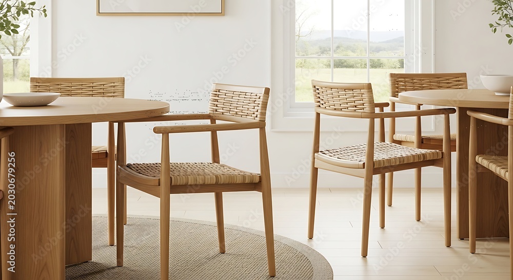 Fototapeta premium table and chairs in a restaurant