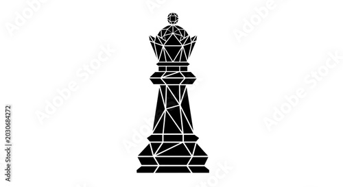 Konstfotografi Geometric low poly chess queen piece abstract vector illustration