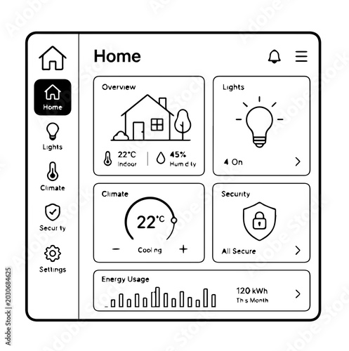 Home dashboard vector icon, modern smart interface design
