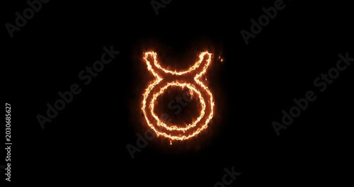 Dynamic seamless looped animation showcasing the modern Taurus zodiac sign symbol. Elevate your video production with this premium astrological backdrop.