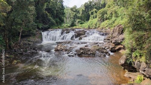 Fotografía Whian Whian Falls cascading through lush subtropical rainforest creek in New Sou