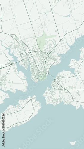 Vászonkép Modern minimalist vector map of Charlottetown, Prince Edward Island, Canada