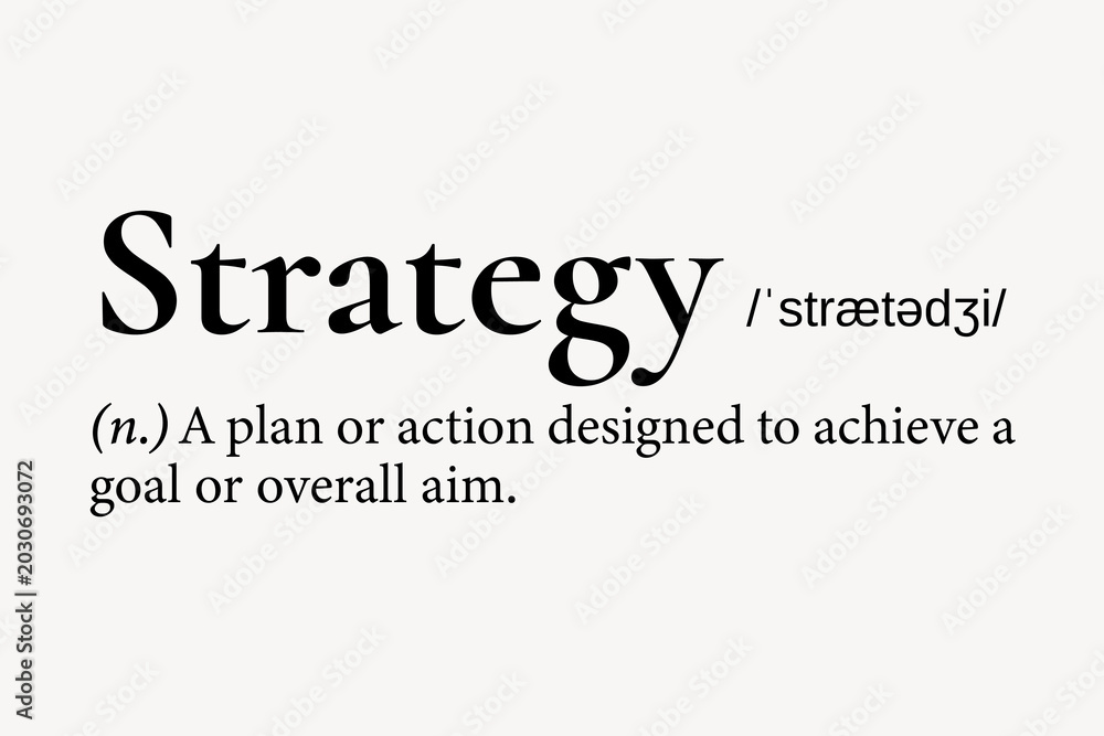 Obraz premium Strategy definition, dictionary word typography