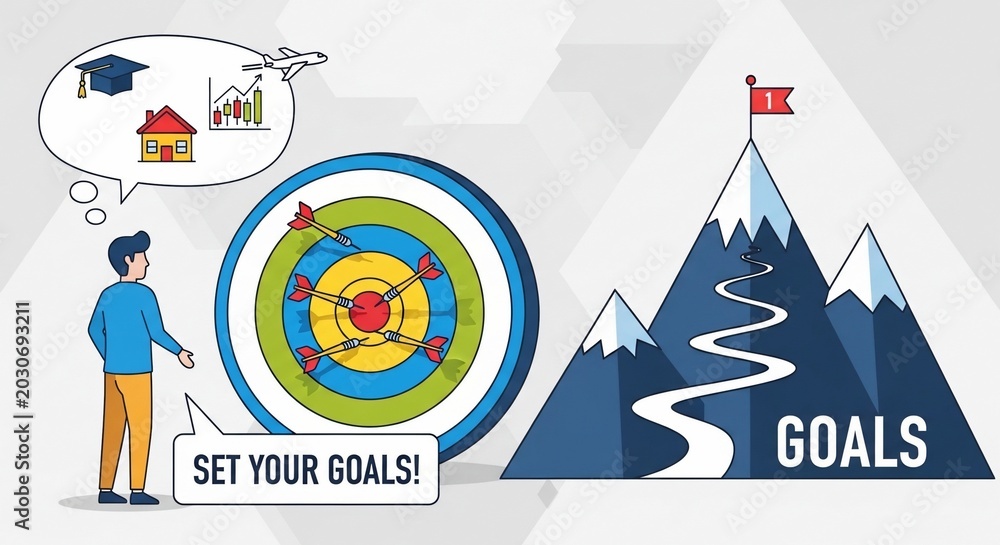 Naklejka premium Achieving goals illustration