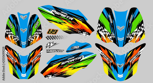Foto Motorcycle Decal Sticker Kit Racing Graphics Design