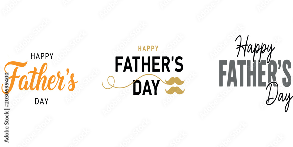Fototapeta premium Father's day greeting card typography designs.