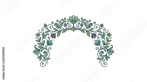 Decorative Floral Archway Design Element.