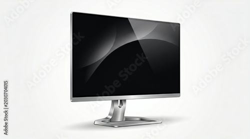 High-end PC monitor with sleek design on white background, showcasing modern technology