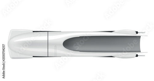 Canvas Print Vector design of bobsleigh sled showcasing the top view with smooth lines and si