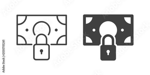 Schilderij op canvas Secure Payment icon. Line and glyph solid icon