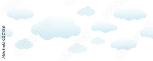 Seamless pattern with white clouds on a, vector illustration for wallpaper, fabric, or wrapping paper