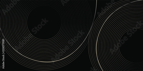 Slika na platnu black and gold luxury background with dynamic wave composition