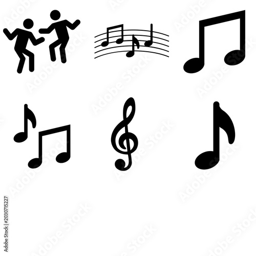 Bilde på lerret Dance and Music Icon Set
