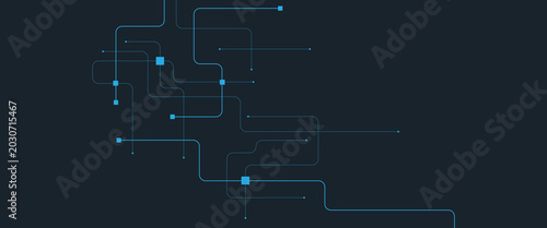 Bilde på lerret Abstract futuristic technology with crossed lines and dots geometric vector back