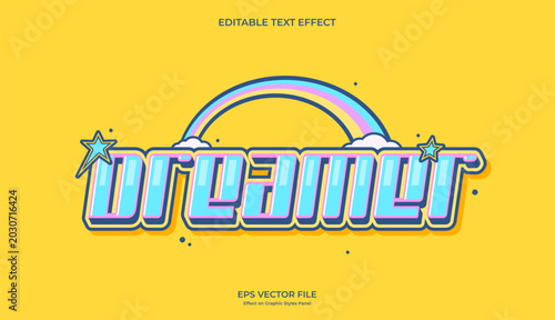 Tableau sur toile decorative y2k dreamer editable text effect design