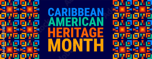 Caribbean American Heritage Month background, banner, card or poster design template is observed every year during June, to raise awareness about the mission. Vector illustration.
