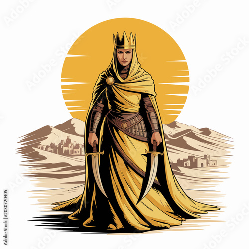 Bild auf Leinwand Medieval King Wearing Gold Crown.