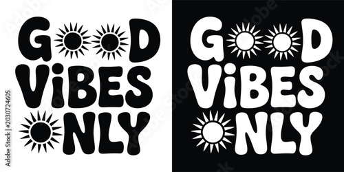Foto Minimalist good vibes only lettering design