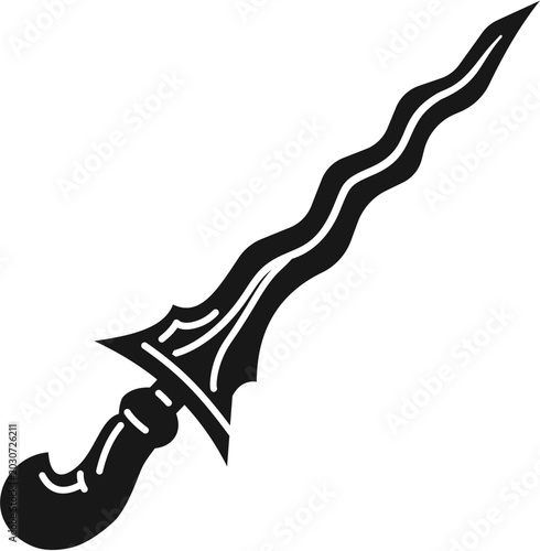 Bild auf Leinwand Kris dagger silhouette