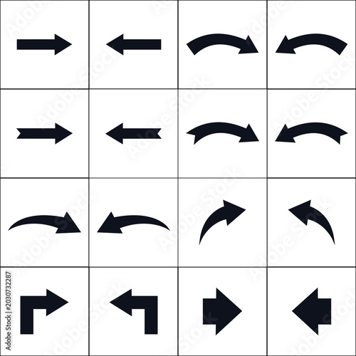 Minimal Black Filled Arrow Icon Set Vector Collection