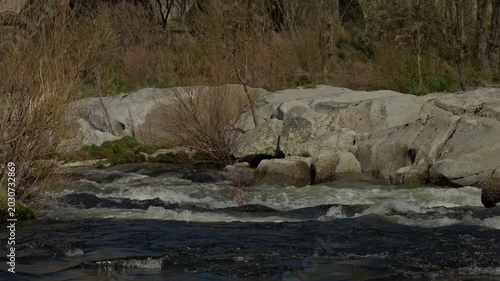 River water gently cascading over rocks