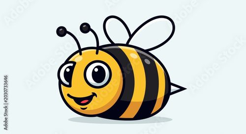 Tableau sur toile Cartoon bee insect smiling happy.