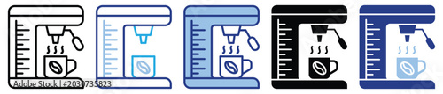 Fotografía Coffee Machine icon set multiple style collection