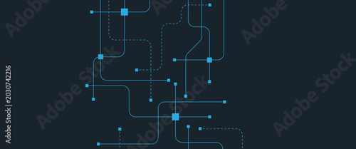 Photos Abstract futuristic technology with crossed lines and dots geometric vector back