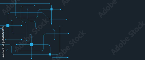 Konstfotografi Abstract futuristic technology with crossed lines and dots geometric vector back